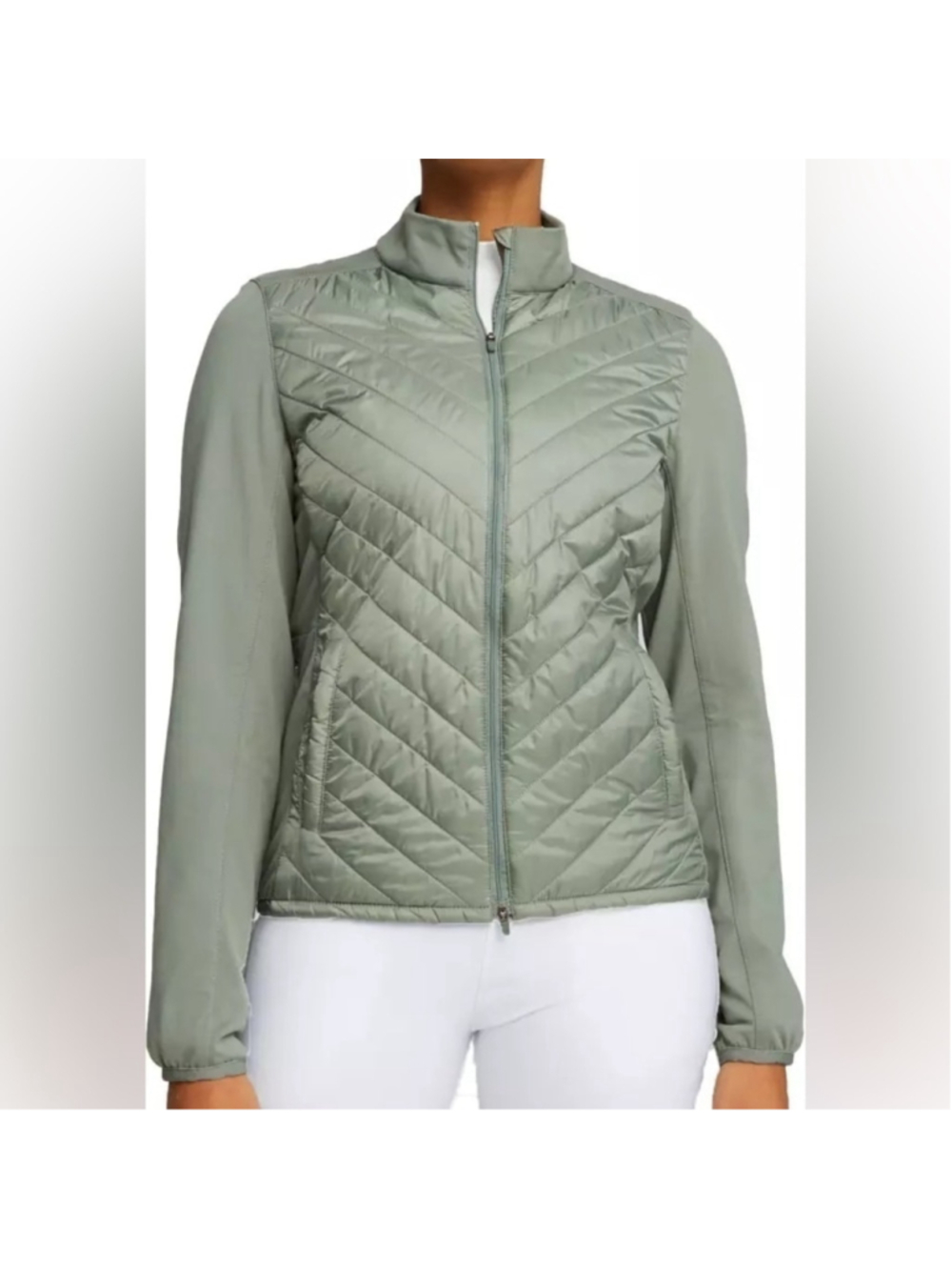 Puma frost full zip quilted thermal golf jacket green size xl